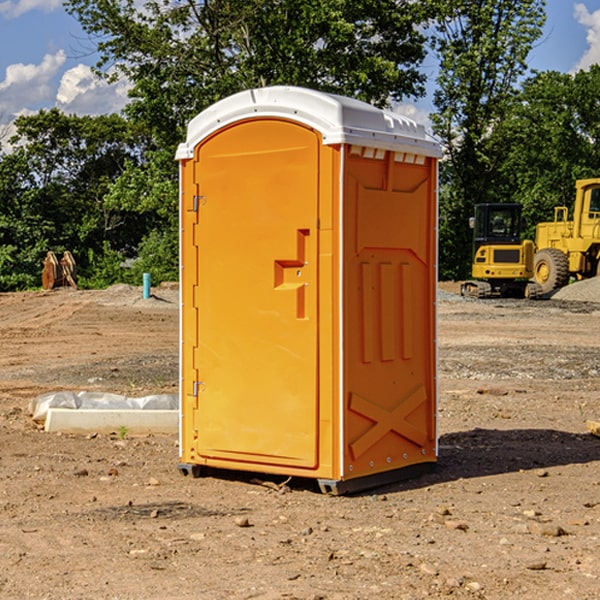 how often are the portable restrooms cleaned and serviced during a rental period in Bynum Alabama